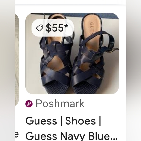 Navi blue Guess platform Sandals - Picture 8 of 9